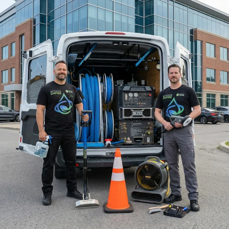 Techniciens certifiés avec équipement camion-usine Groupe Nettoyage Empire