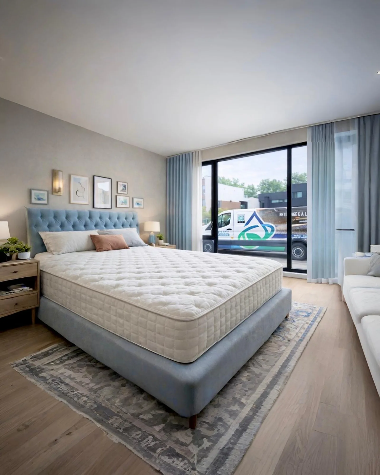 Matelas impeccablement nettoyé et désinfecté - Groupe Nettoyage Empire, Québec