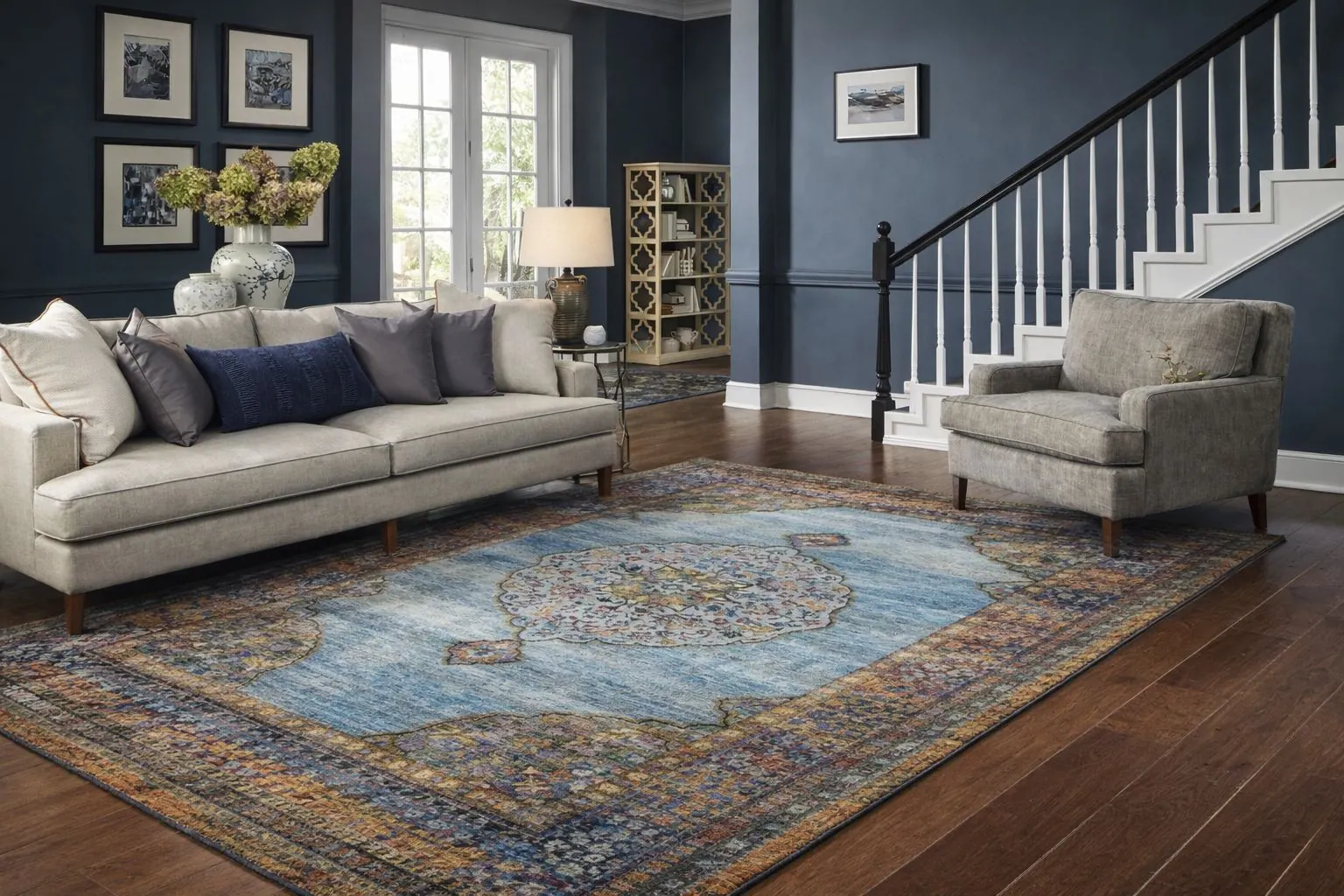 Tapis en laine professionnellement nettoyé, texture soignée - Groupe Nettoyage Empire, Québec