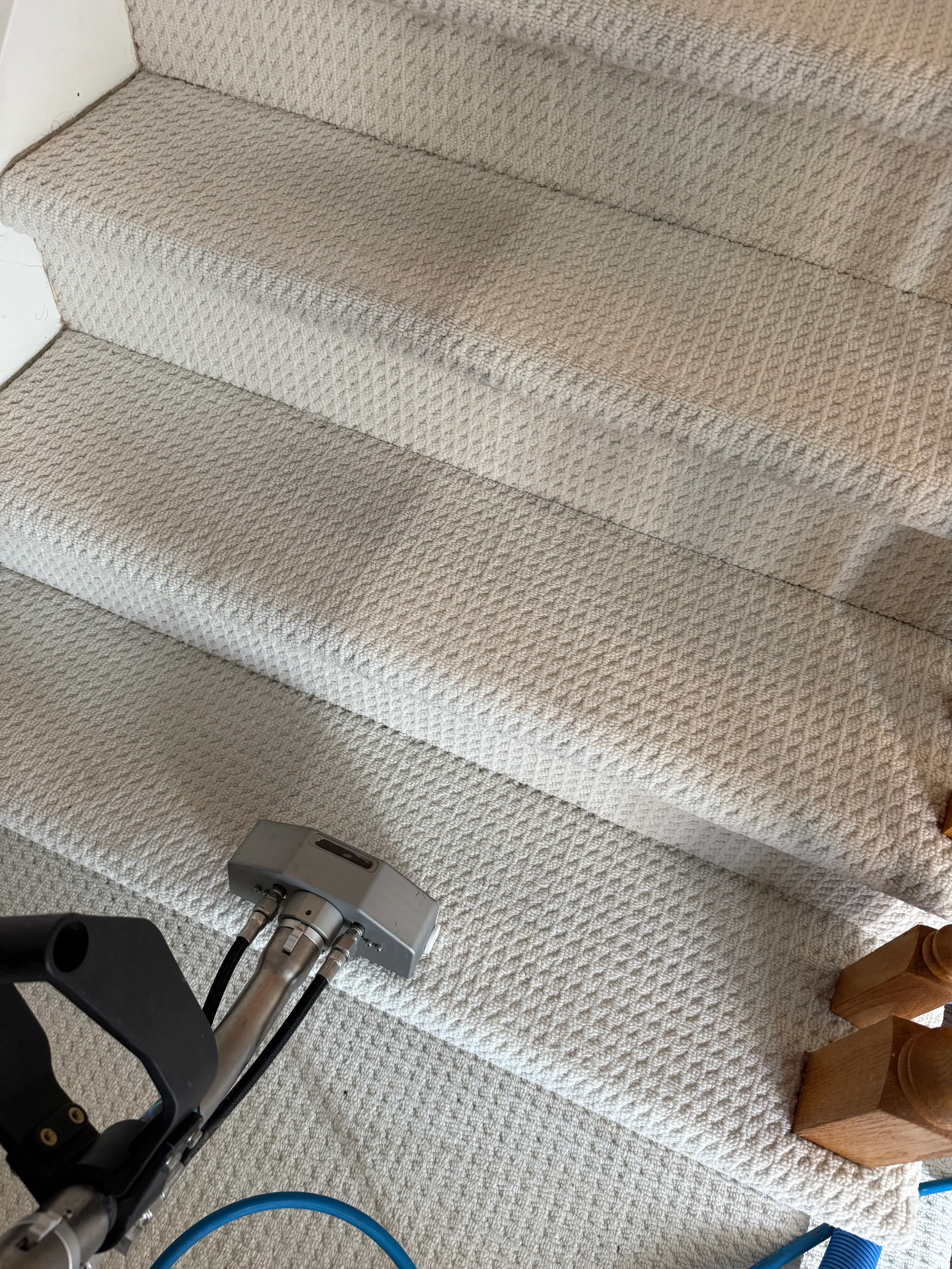 Résultat du nettoyage d'escaliers en tapis à Beloeil