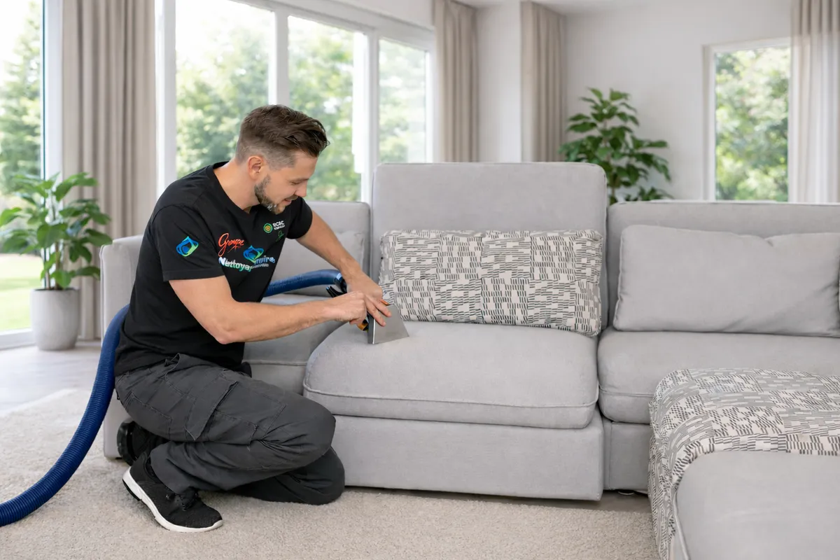 Daniel nettoyage sofa sectionnel gris - Professionnel Groupe Empire