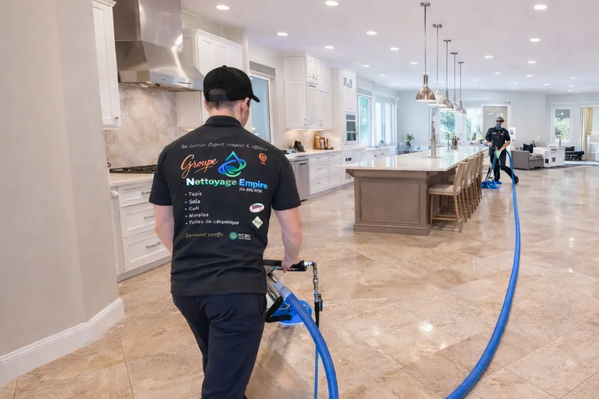 Nettoyage professionnel de tuiles et joints de céramique - Résultat impeccable